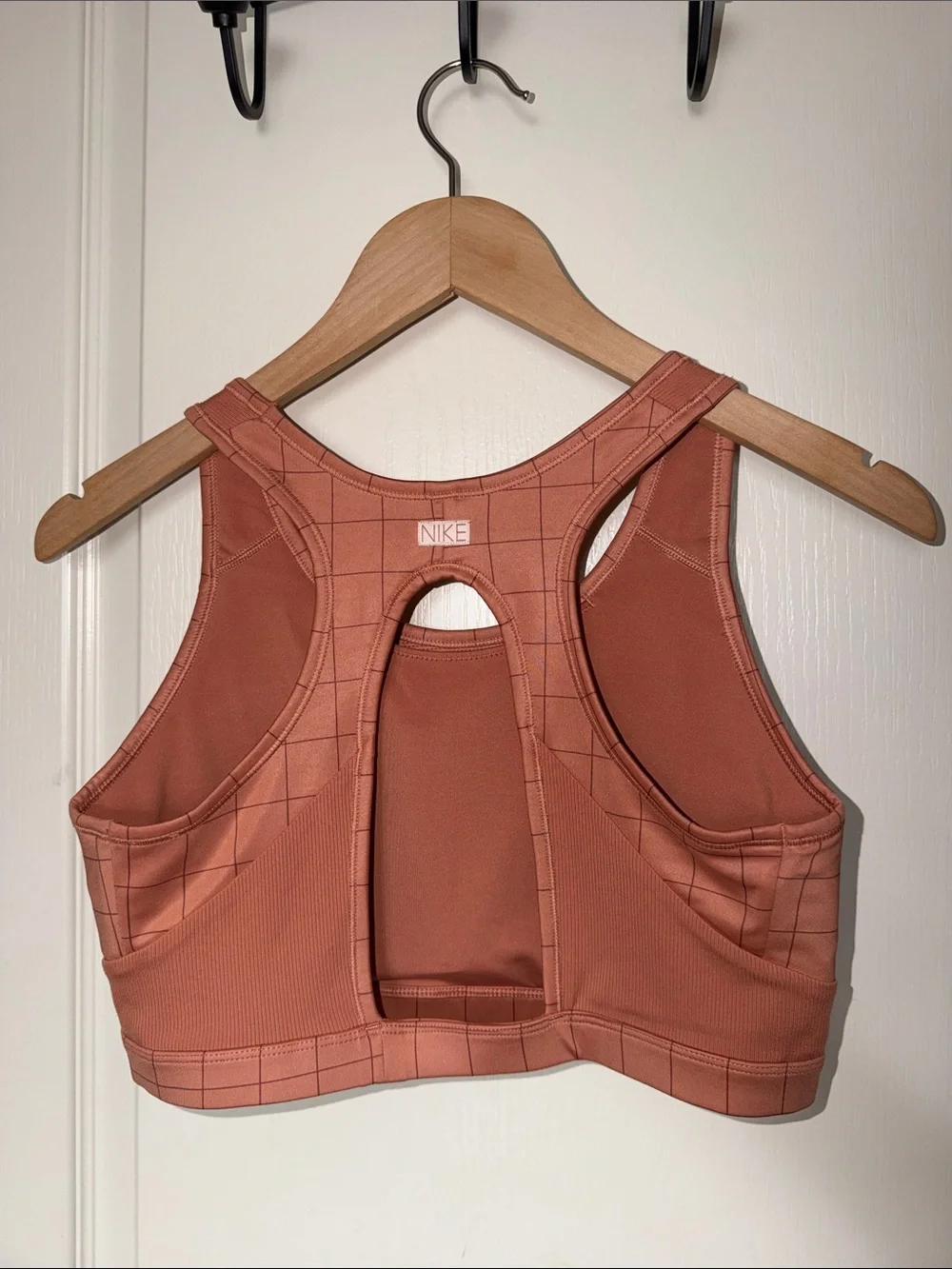 Nike Rust Grid High-Impact Racerback Sports Bra